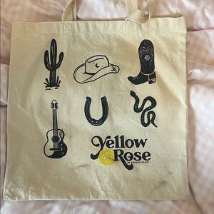 Kendra Scott Yellow Rose Canvas Tote Bag